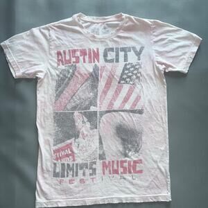 Small ACL Fest 2022 Lineup T shirt Distressed Pink Tie- Dye